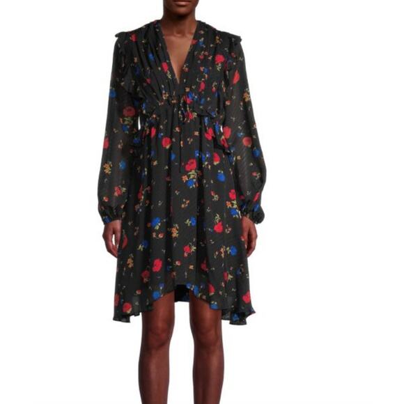 The kooples silk floral babydoll dress S - Picture 1 of 9